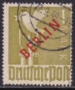 GERMANY 1949 West Berlin 1m Olive-Green SG B33 Used (CV £700)