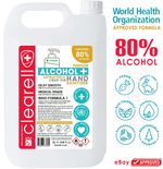 Clearell 5L - 20L | HAND SANITISER | 80% ALCOHOL WHO Formula Liquid Rub 5 Litres