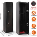 Luxury 6 Gun Cabinet Lockable Safe Rifle Firearm Steel BS7558/92 Police Approved