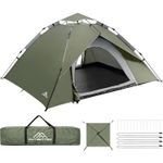 Instant Pop Up Camping Tent Hiking Waterproof Dome Festival 4 Seasons 3-4 Person