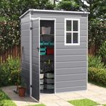 Outdoor Garden Storage Shed Tool Plastic House with Window Ventilation 5 x 3 FT