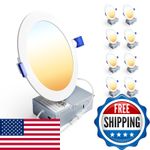 Ensenior 12 Pack 6 Inch Led Recessed Ceiling Light Dimmable 2700K-5000K 5Cct