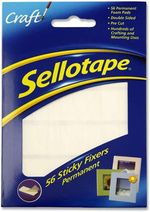 56x Sellotape Permanent Double Sided Sticky Fixers Foam Pads - 12mm x 25mm