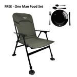 Hampton Fishing Angling Camping Carp Chair FREE One Man Food Set