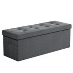 Large Ottoman Storage Seat Stool Trunk Toy Chest Cloth Blanket Box Folding Bench