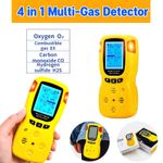 O₂ CO EX H2S Portable 4 in 1 Gas Detector 5000mAh Visual Safety Alarm Sensor New