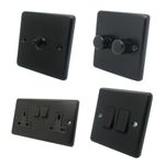 Classic Matt Black Plug Sockets Light Switches Dimmers - Whole Range available
