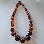 Art Deco Cherry Amber Graduated Bakelite Bead Necklace 46g Simichrome Tested Vtg