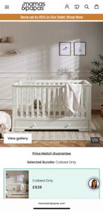 Mamas & Papas Oxford Cot preo wned Good Condition with Mattress