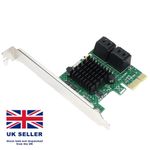 PCI Express SATA3.0 4 Port Extender PCI-E X1/X4/X8/X16 Converter Card 6Gbps UK