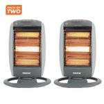 Halogen Heater Instant Heating Portable Quartz Heater 1200W Grey Pack of 2