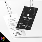 Custom Thank You Tags Cards Printing | Black Marble White Modern Style