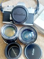 Vintage Minolta SRT 101 Camera With Additional Lenses Original Carry Case Mint