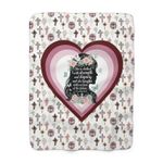 She Is Clothed With Strength Heart Sherpa Blanket | Scripture Psalm 31:25