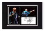 A4 Mount PHIL TAYLOR Signed Print Autograph PHOTO Ready To Frame DARTS Gift