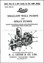 Lister Shallow Well Pumps and Spray Pumps Book