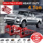 4 ton Hydraulic Car Ramps 2PC Heavy Duty Garage Auto Van Bottle Lift Jack Ramp