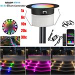 WIFI Plinth LED Decking Light RGBW+IC Round Light Garden Deck Kitchen Yard 45mm