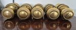 Antique Solid Brass Door Knobs Lot x5 Reclaimed Georgian Rope Edge & Bun Pair