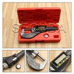 Carbide Digital Electronic Lcd 0.00005" Precision Measuring 0-1" Micrometer Tip