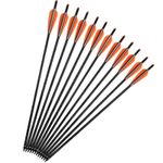 18"/20" Crossbow Bolts Carbon Shafts 4”Vanes Half-Moon Nocks and Removable Tips 