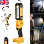 140° Cordless LED Work Light Rotating Handheld Torch for Dewalt 18V 20V Battery