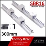 2x Linear Rail SBR16-300mm 4xSBR16UUBlocks Smooth Sliding Grinding CNC Set
