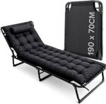 Heavy Duty Reclining Sun Lounger Garden Folding Chair Bed Recliner Beach Camping