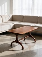20th century Vintage walnut coffee table with rectangular top