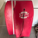 Two Bare Feet 41in Bodyboard Red/White with Leash - Bodyboards