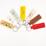 Personalized Leather Keychain Custom Text Keyring Gift for Him Dad Anniversary