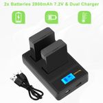 2X LP-E10 Battery & Charger for Canon EOS 1100D 1200D 1300D 1500D 2000D 4000D