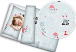 BABY BEDDING SET 120x90 DUVET COVER 2PC FIT COT SWEET ANIMALS GREY