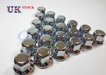 60x 32mm Lux Plastic CHROME Wheel Nut Cover Caps fit Truck Scania Mercedes Volvo