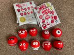 Comic Relief Red Nose Day 2015 NEW complete set of 9 noses, with unsealed bags