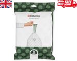 Brabantia PerfectFit Bin Bags Size R 36L | 40 Bags 138546 | Strong White Liners