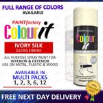 All Purpose Ivory Silk Spray Paint Aerosol Metal Wood Plastic 400ml - 1 to 12