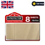 Beige Felt Furniture Pads 8 Pack - Anti - Scratch Floor Protection Sheets