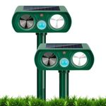 2x Ultrasonic Solar Cat Dog Repellent Fox Pest Scarer Deterren Garden