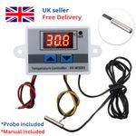 12/24V/110-220V 10A LED Temperature Controller Thermostat Switch Probe XH-W3001