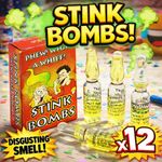 12 x Stink Bombs Vile Funny Joke Shop Prank Rotten Egg Smelly  Halloween Trick