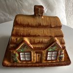 Ceramic Cottage Glazed Rectangular Butter Dish with Lid, Made in England