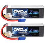 Zeee 22.2V 6S Lipo Battery 4000mAh 100C EC5 Softcase Lipo for RC Car Boat UAV 2x