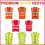 Hi Vis Vest Yellow Orange High Viz Visibility Waistcoat Safety Work Lot EN 20471