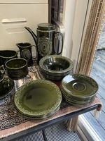 Vintage Green Ceramic Dinnerware By Barrett’s Of Staffordshire . From 1970’s
