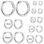 1 Pair 925 Sterling Silver Hoop Earrings 20G Helix Conch Tragus Piercing Jewelry