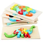 Kids Educational Wooden Jigsaw Puzzle Toy 4-IN-1 Set Toddler Pre-schoolers Gift
