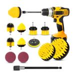 Drill Brush Cleaning Attachment Set – 12 Pack Power Scrubber 12 Pack, Yellow