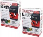 20 x Henry Hetty Vacuum Bags HEPAFLO Genuine Numatic Hoover Bags n604015 GENUINE