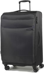 ROCK Deluxe Lite Soft Expandable Suitcase with 8 wheel  Large size TR-0161-BLK